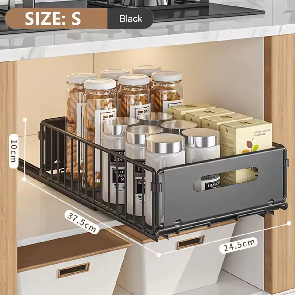 Étagère de rangement de cuisine coulissante, organiseur de placard, plateau de rangement pour boutei