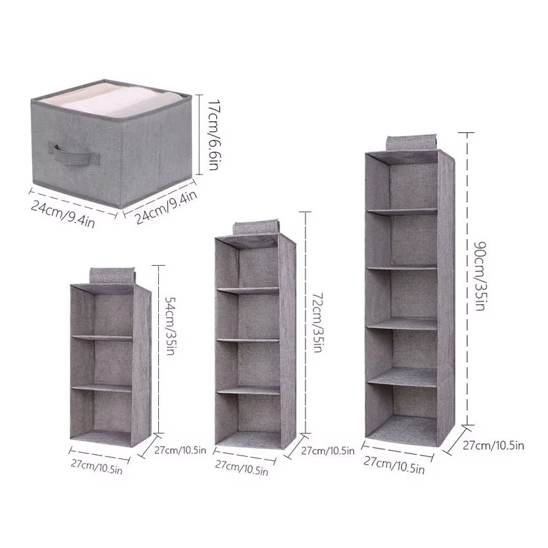 Sac de rangement suspendu pour armoire portable, style tiroir, organisateur de garde-robe lavable