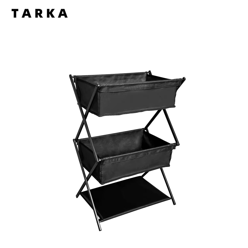 TARKA Camping nouveau support de rangement étagère à trois couches support de rangement pliant pour