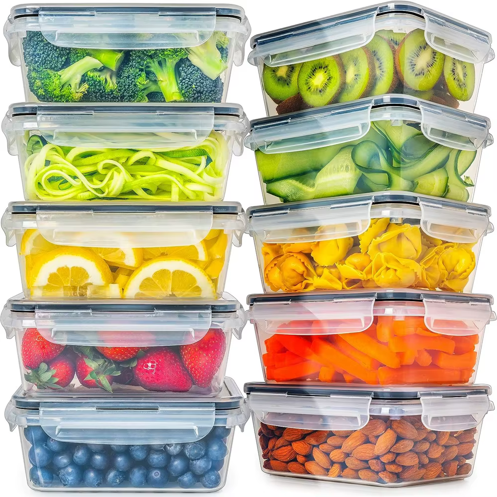 Ensemble de conteneurs alimentaires de cuisine, lavable au micro-ondes au lave-vaisselle sans BPA, 1