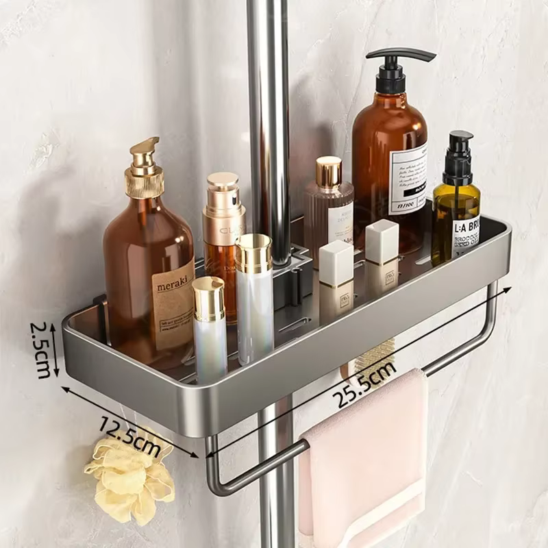 Support de pomme de douche mural, salle de bain, aucun perçage requis, support organisateur de shamp