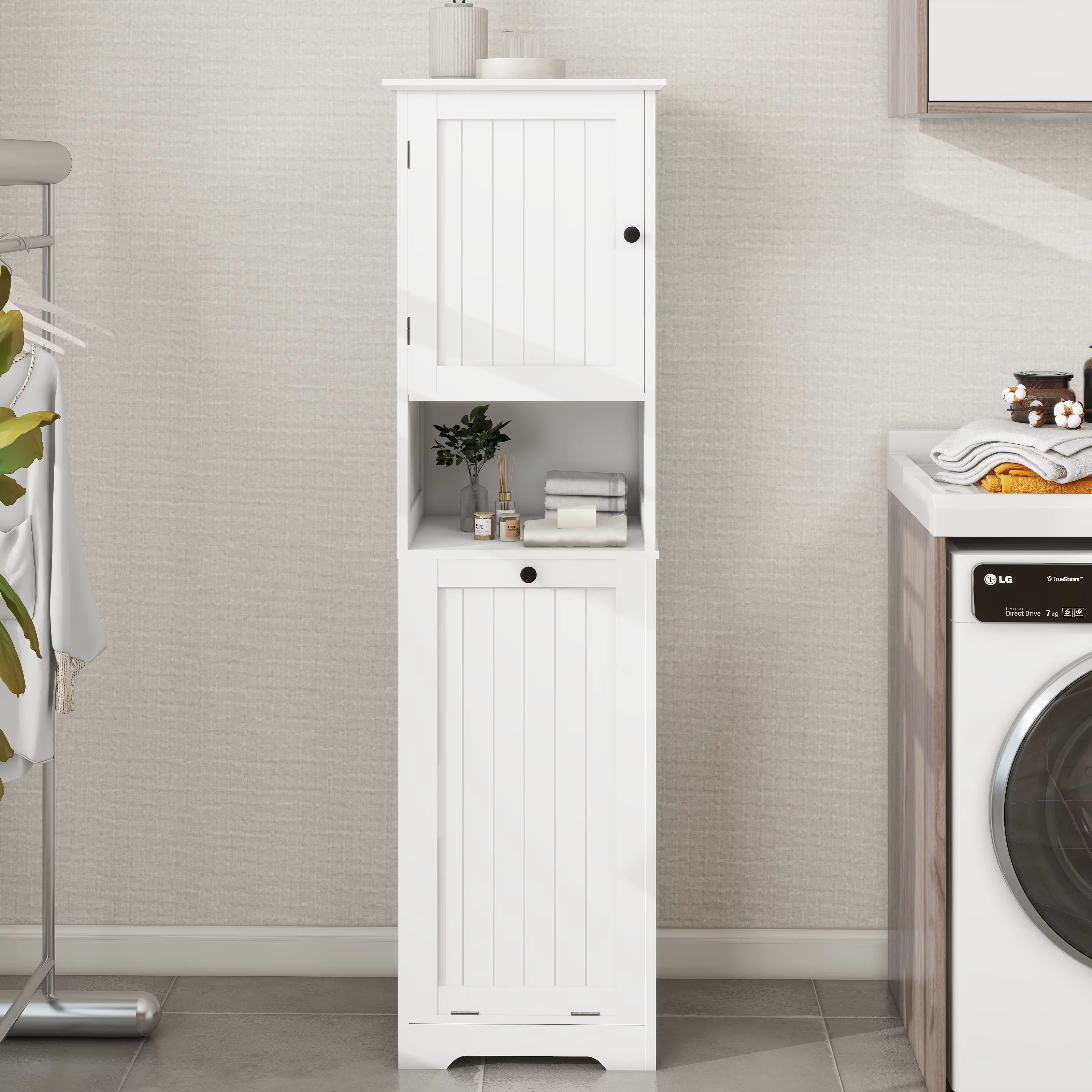 Armoire à linge blanche à une seule cellule, solide et durable, à la mode