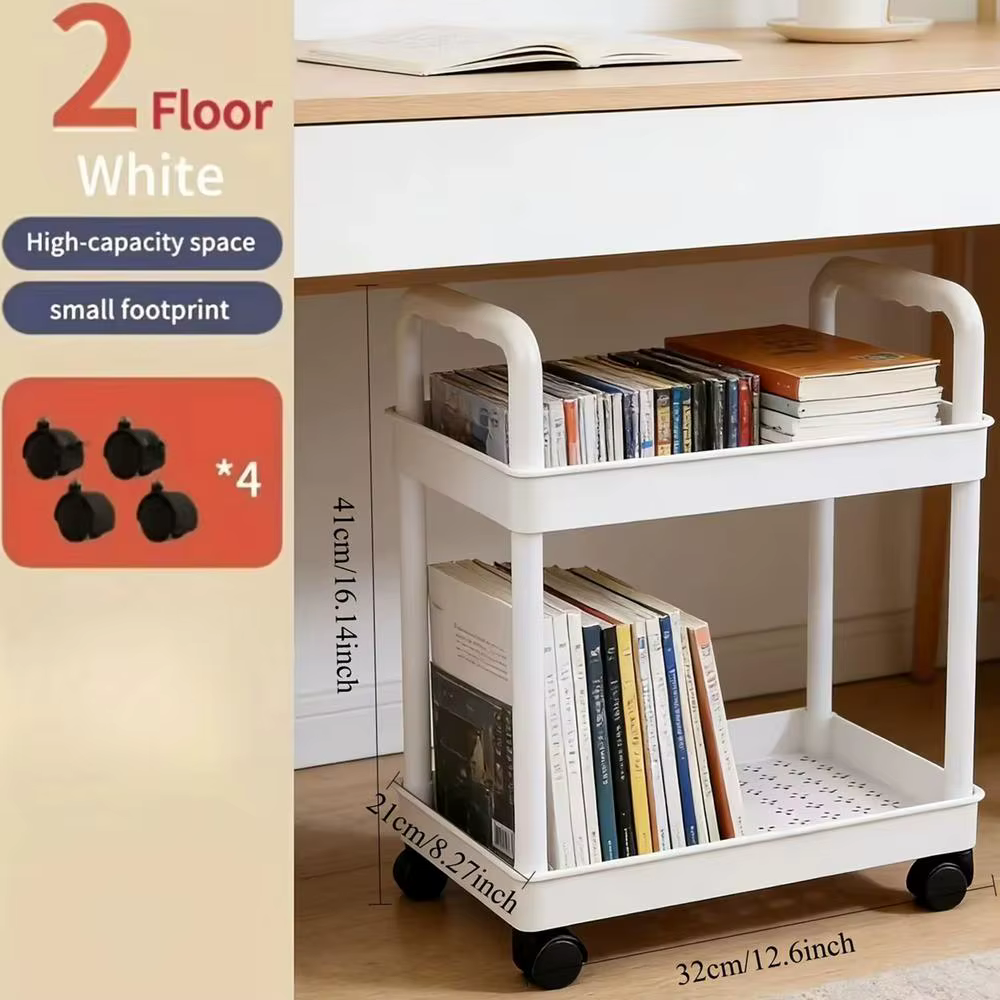 Support de rangement pour cuisine, étagère à 2 niveaux avec roulettes, organisateur peu encombrant p