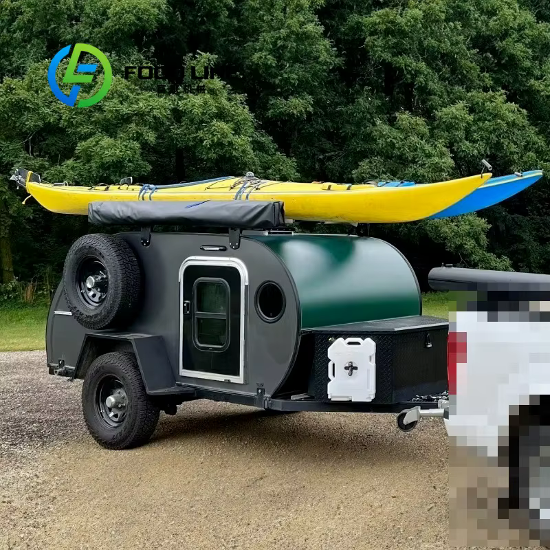 Remorque de camping familiale avec grand espace de rangement, chariot utilitaire pliable pour le cam
