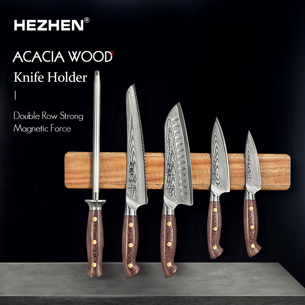 Hezhen porte-couteau magnétique 400mm accessoires de cuisine couteaux en bois outils de rangement bo