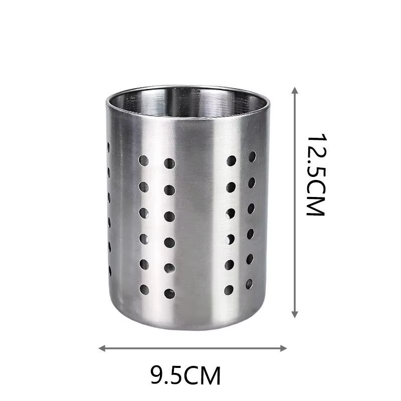 Boîte de rangement pour baguettes cylindriques en acier inoxydable, 1 pièce, adaptée aux cuisines do