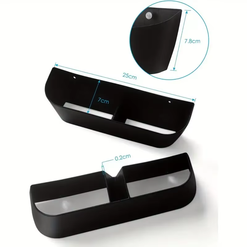 Boîte de rangement pour chaussures murale autocollante, en plastique noir, pour camping-car, caravan