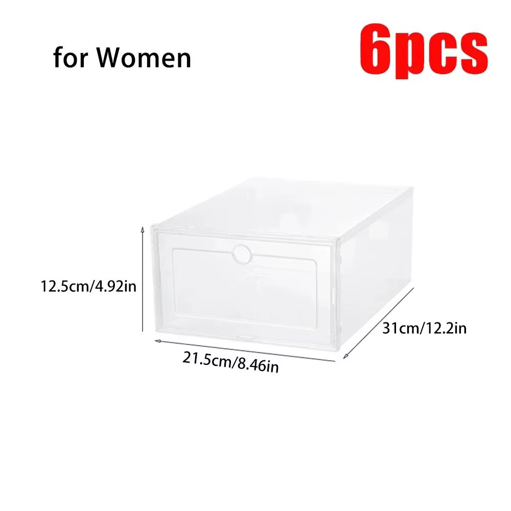 6 boîtes de rangement pour chaussures hautement transparentes, organisateur anti-oxydant et anti-pou