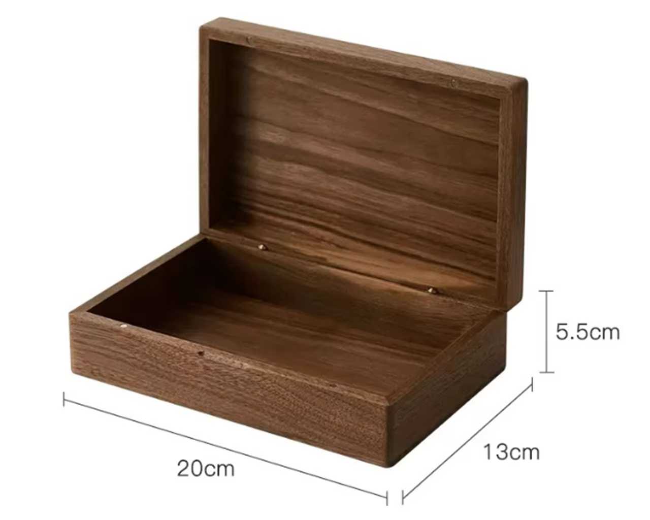 Boîte de rangement de bureau en bois massif, boîte de rangement en bois de noyer avec couvercle et s