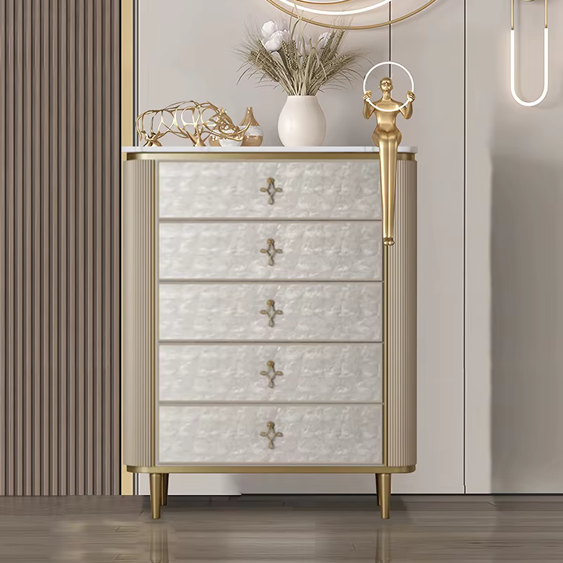 Étagères de luxe italiennes, buffet de cuisine, casier de rangement en marbre, commode à 5 niveaux p