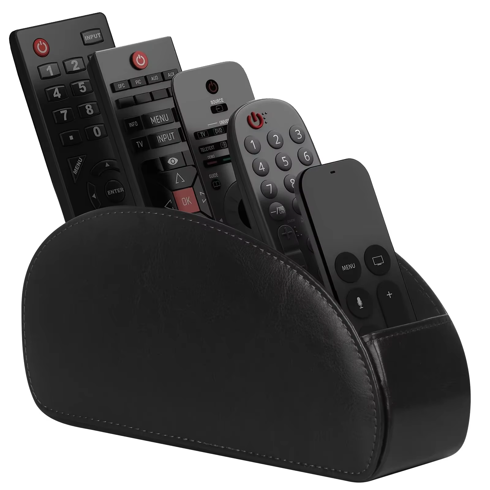 Boîte de rangement de bureau en cuir PU pour salon, support de télécommande TV pour climatiseur, 5 c