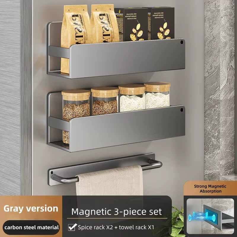 Étagère de rangement magnétique pour épices pour réfrigérateur et four