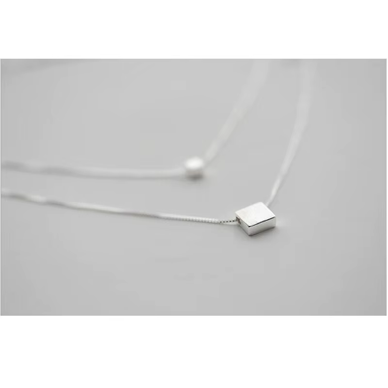 Bijoux en argent 925, boîte carrée Double couche