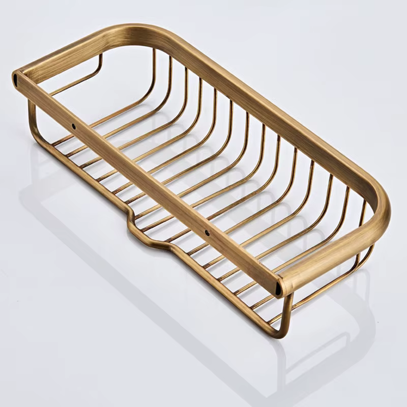 HOShelves-Étagère d'angle de douche antique en laiton simple