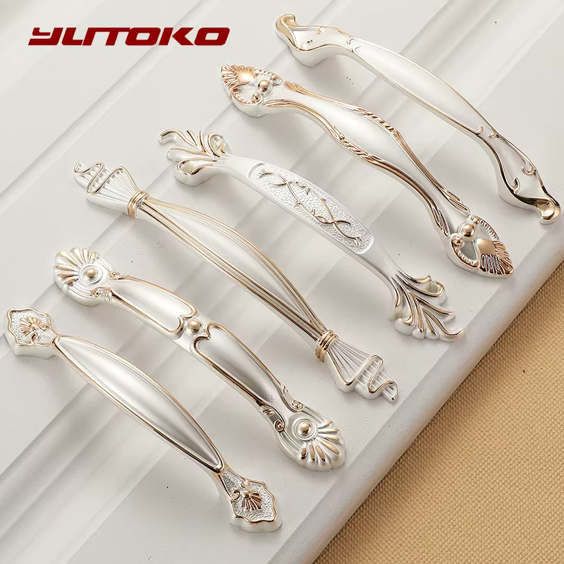 YUTOKO poignées d'armoire Zinc Aolly blanc armoires de cuisine porte tire boutons de tiroir mode européenne poignée
