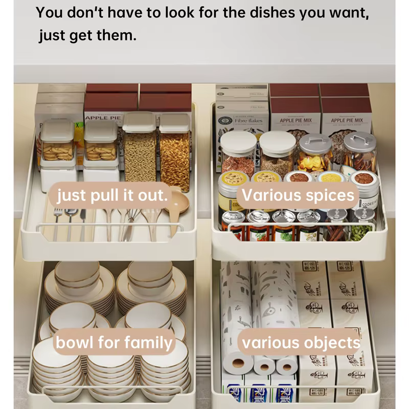 Boîte de rangement de cuisine avec Rail coulissant
