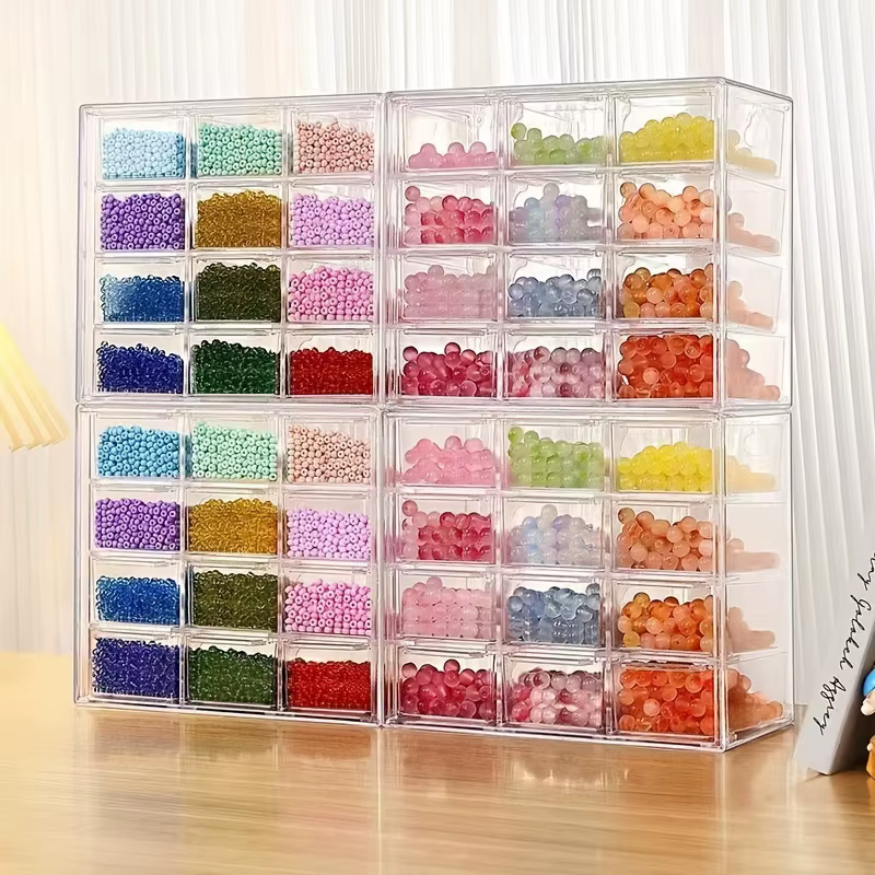 Boîte de rangement de perles faites à la main