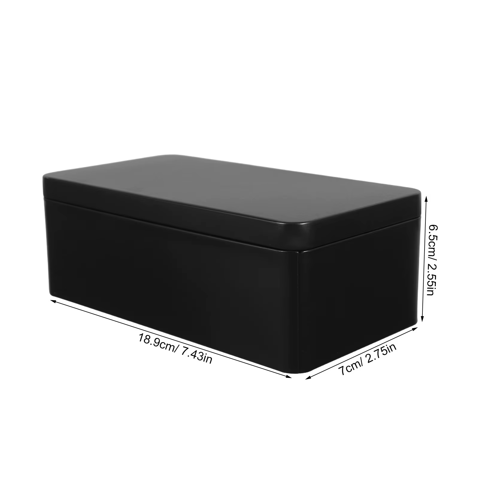 Boîte rectangulaire en fer blanc