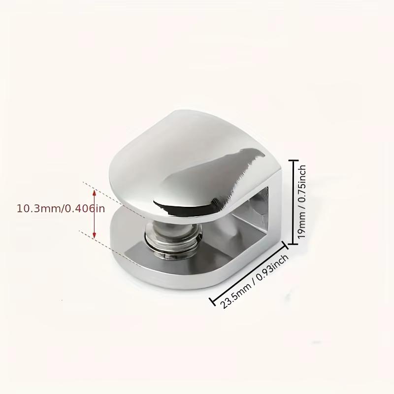 Lot de 4 supports de tablette en verre en acier inoxydable