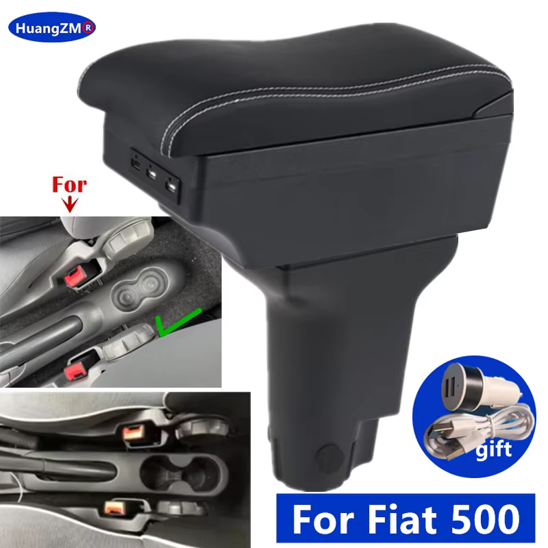Boîte d'accoudoir de voiture pour Fiat 500