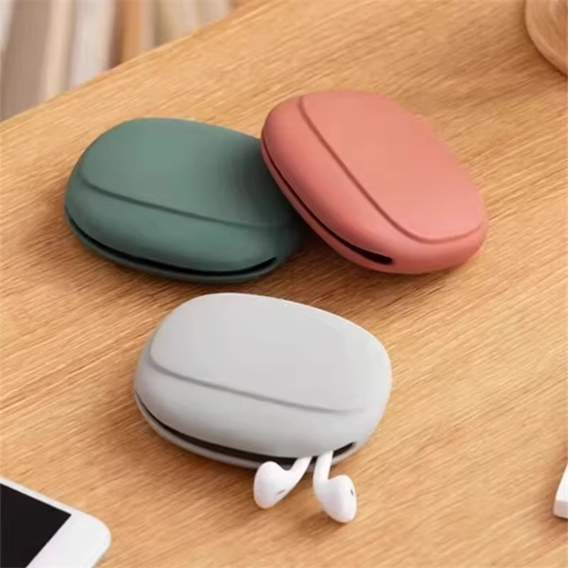 Sac de rangement en silicone, boîtes de rangement portables pour câbles de données, boîte de rangement pour écouteurs et chargeurs, porte-clés et rouge à lèvres, organiseur de fils de voyage