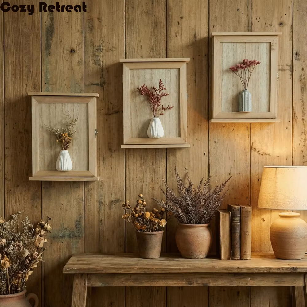 Décoration murale : Boîte de rangement murale en bois pour clés
