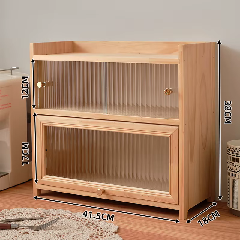 Armoire de rangement en verre de bureau de style rétro