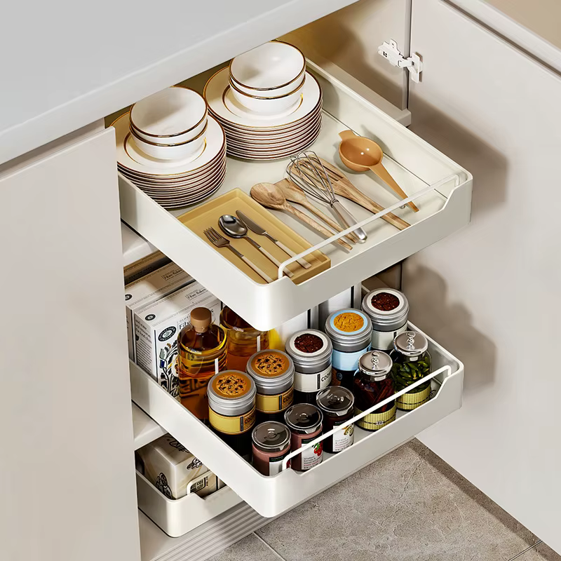 Boîte de rangement de cuisine avec Rail coulissant