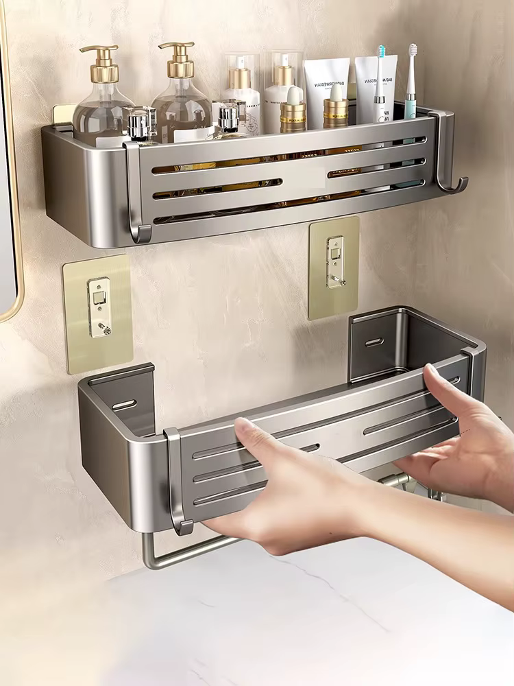 Étagère de salle de bain sans perçage