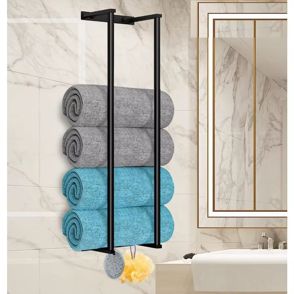 Porte-serviettes de salle de bain pour serviettes roulées