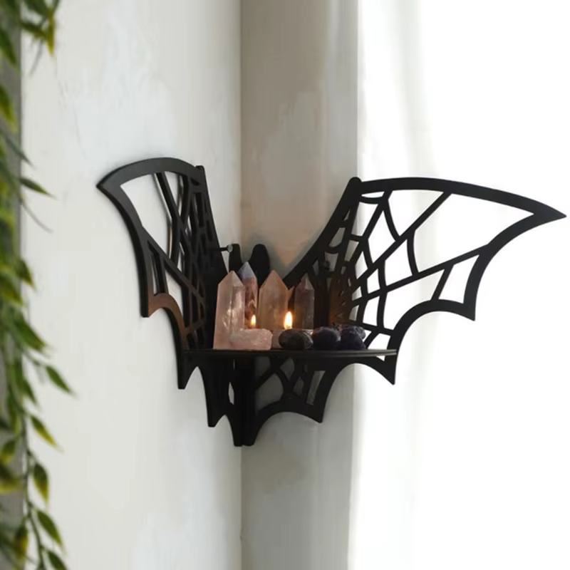 Étagères d'angle en bois pour chauve-souris