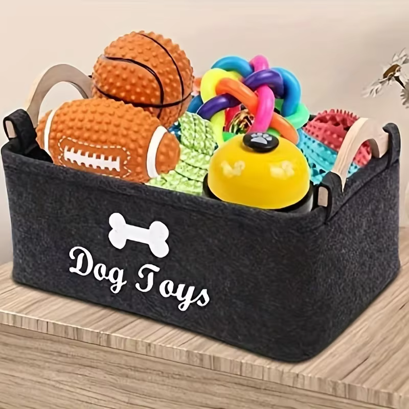 Boîte à jouets en feutre pour animaux de compagnie
