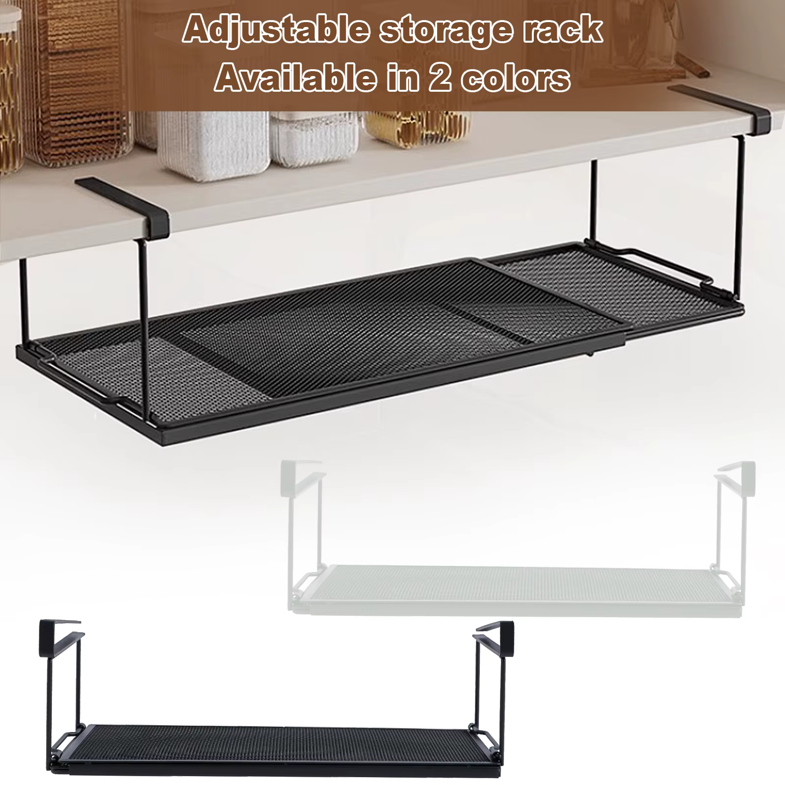 Étagère de rangement extensible sous armoire