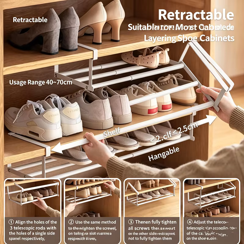 Étagère à chaussures extensible