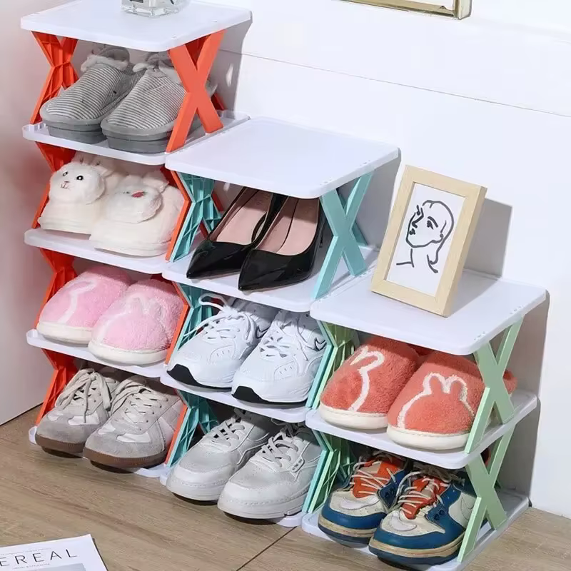 1Pc nouveau étagère à chaussures multicouche ménage empilable armoire