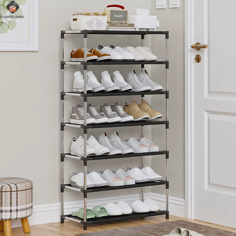 Étagère à chaussures en métal à 7 niveaux