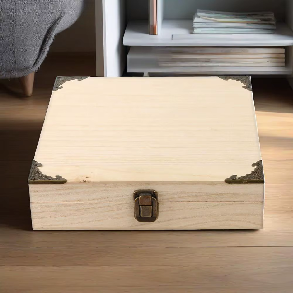 Boîte de rangement de bijoux en bois classique