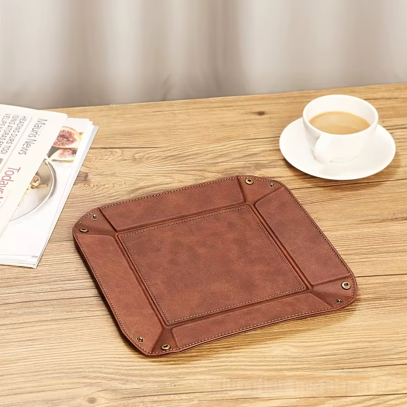Boîte de rangement créative en cuir pour bureau