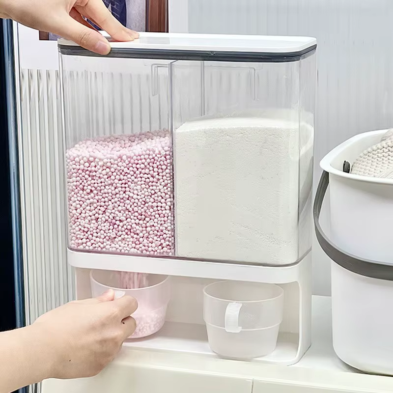 Boîte de rangement pour lessive domestique