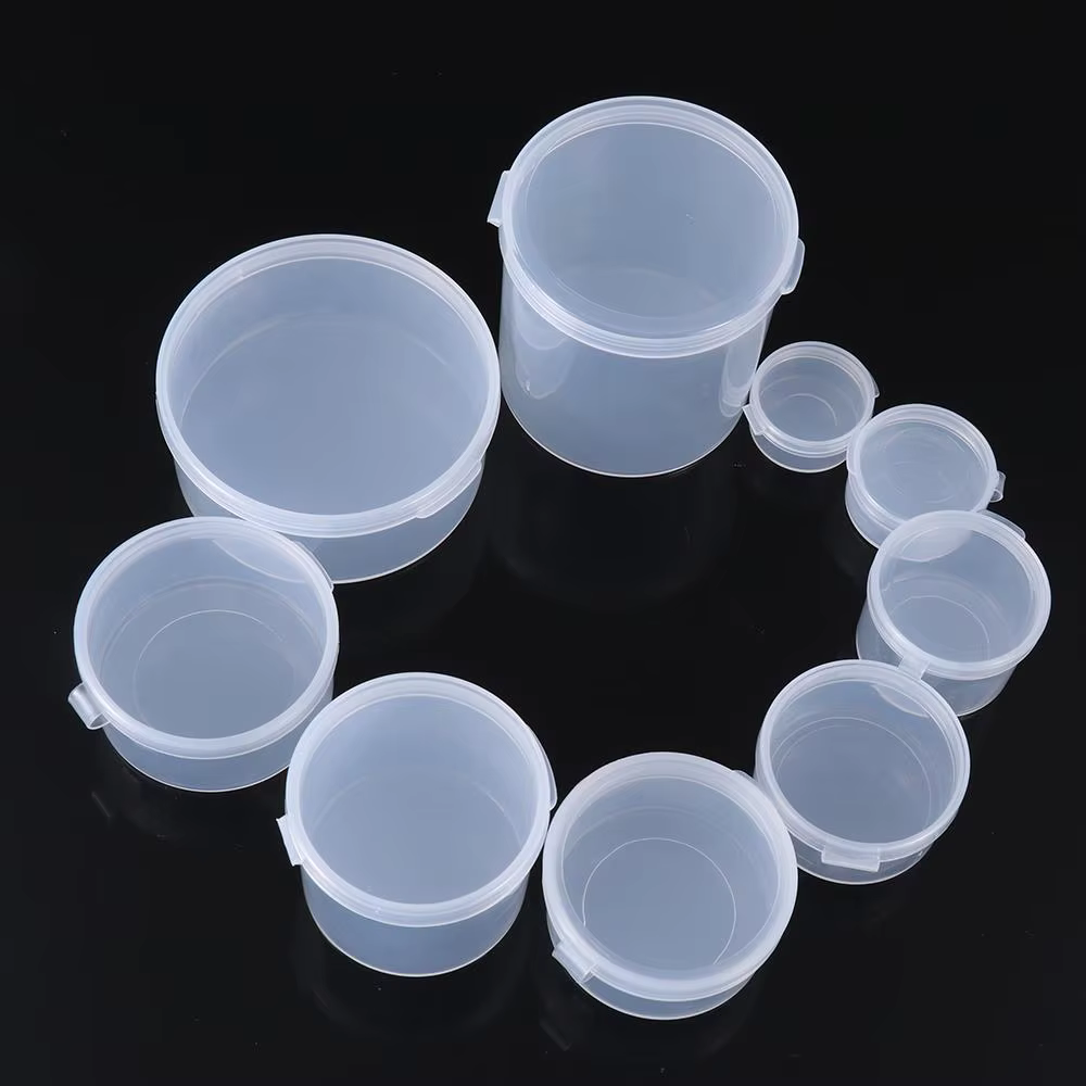 Petite Boîte de Rangement Ronde en Plastique Transparent