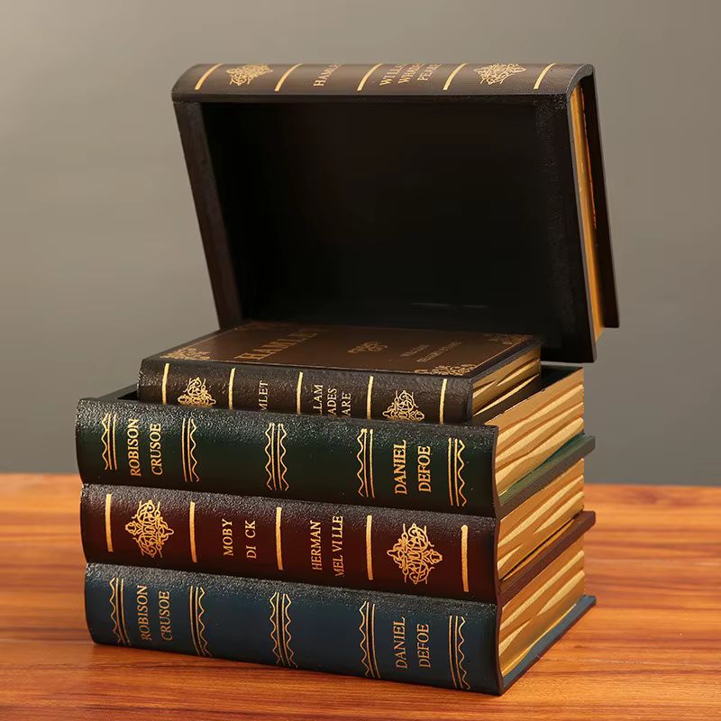 Accessoires de décoration rétro européens en forme de faux livre