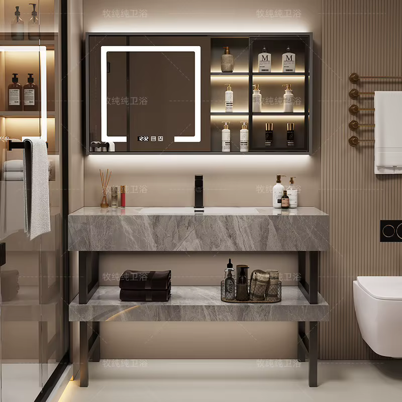 Meuble de Salle de Bain Moderne de Luxe avec Rangement