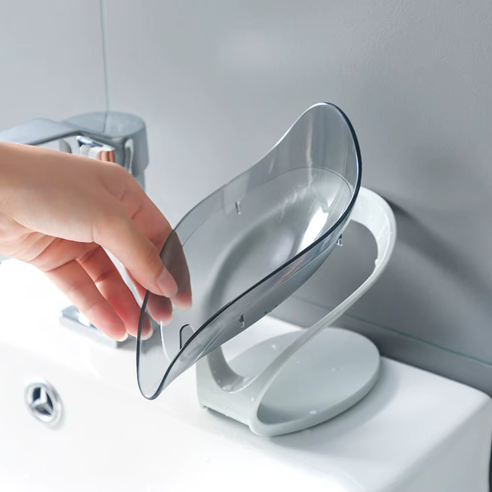 Support à Savon en Forme de Feuille Antidérapant avec Drainage