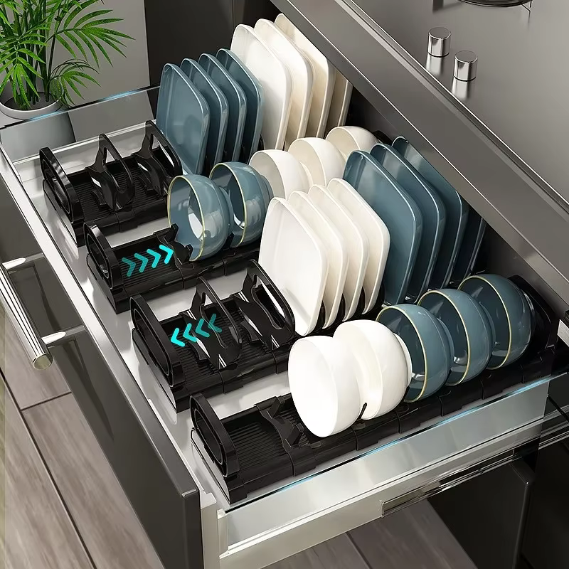 Bols support de rangement à vaisselle boucle réglable armoire de cuisine tiroir