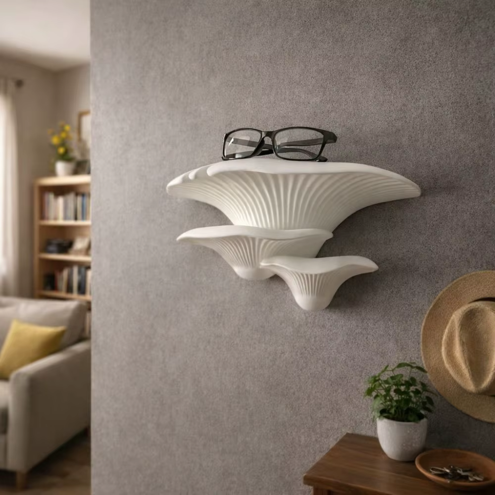 Étagère de rangement murale en plastique imprimée en 3D, petite étagère en forme de champignon, gain de place, étagère de rangement pour bureau