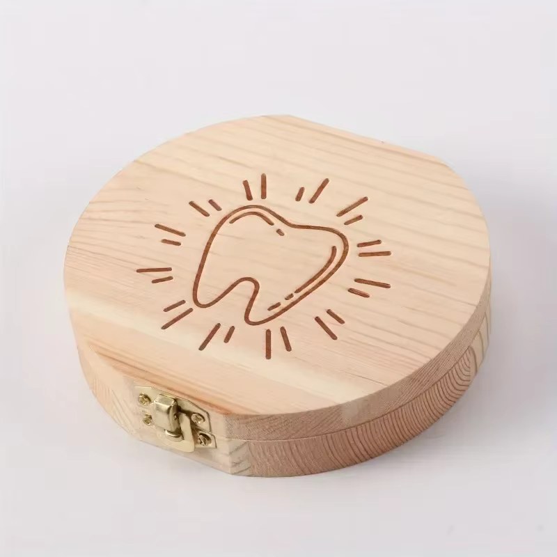 Boîte de rangement en bois pour dents de bébé