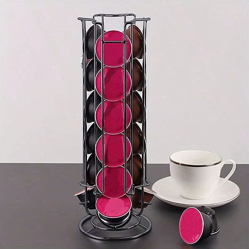 Support de rangement pour capsules de café Dolce Gusto en métal chromé pour comptoir