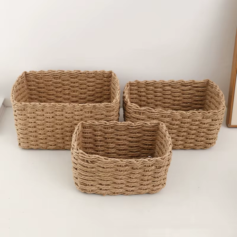 Panier de rangement tissé à la main — Organisateur pour la maison et le bureau