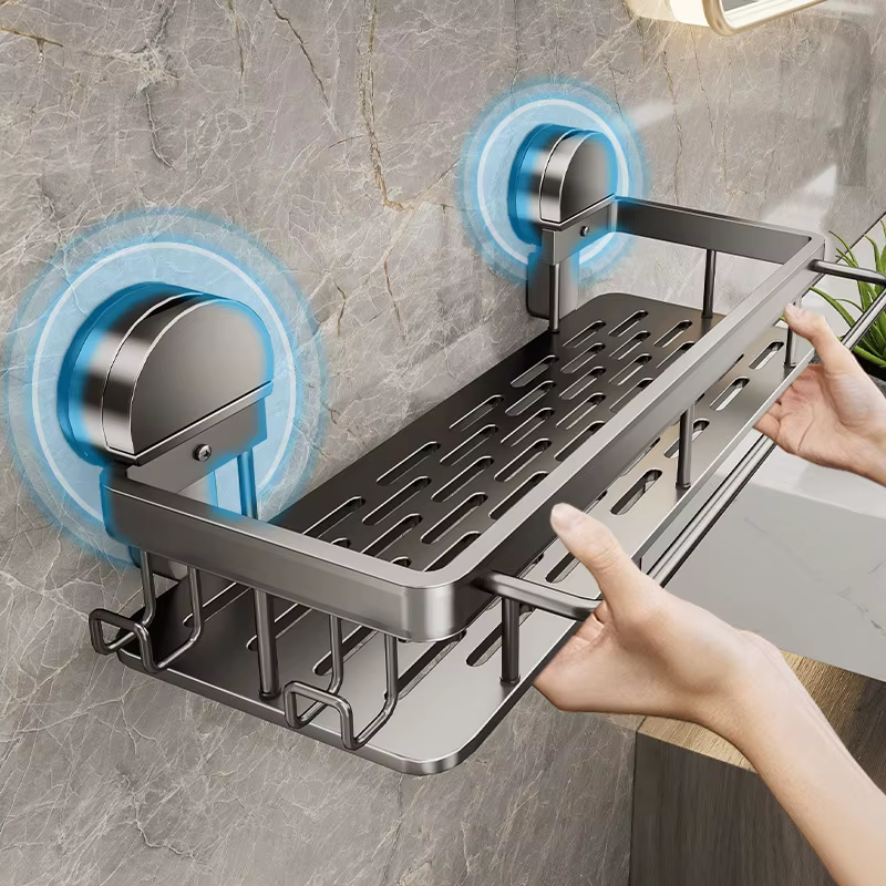 Étagère de salle de bain à ventouse sans perçage