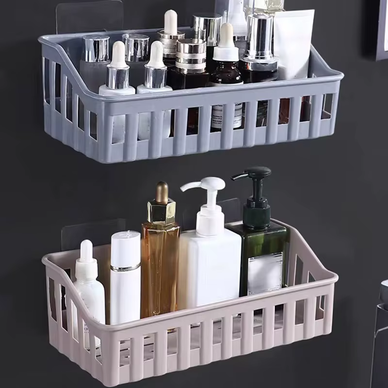 Étagère de rangement murale en plastique pour salle de bain